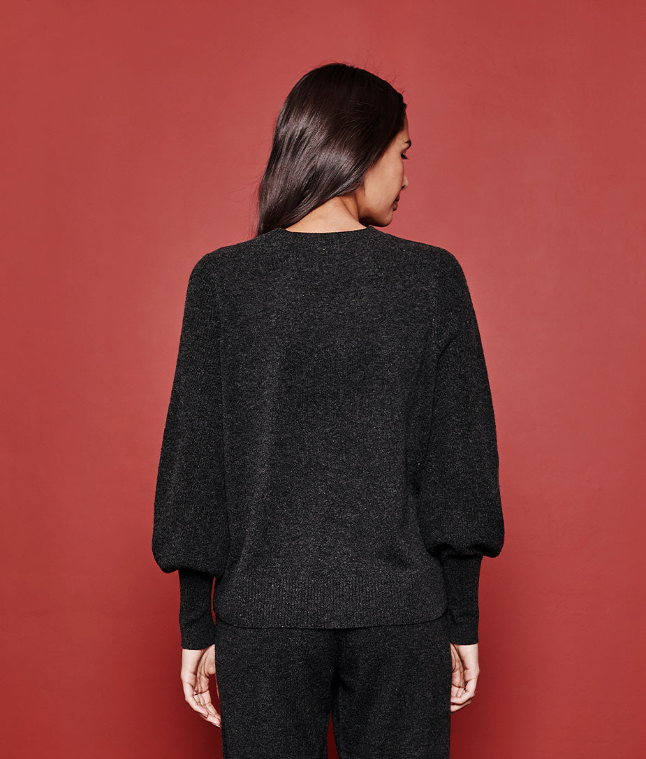 The Coziest Cashmere Blend Bishop-Sleeve Sweater - Main