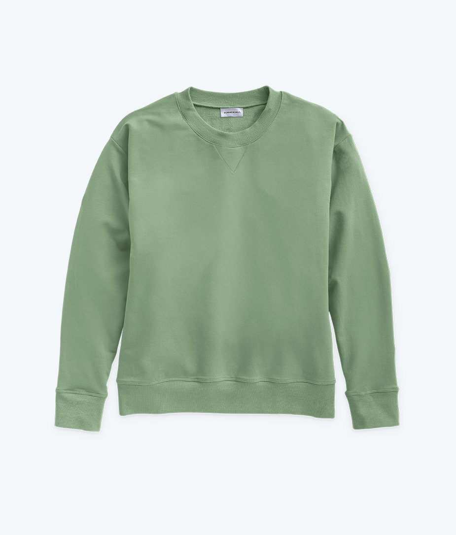 The Softest French Terry Relaxed Crew - Aloe