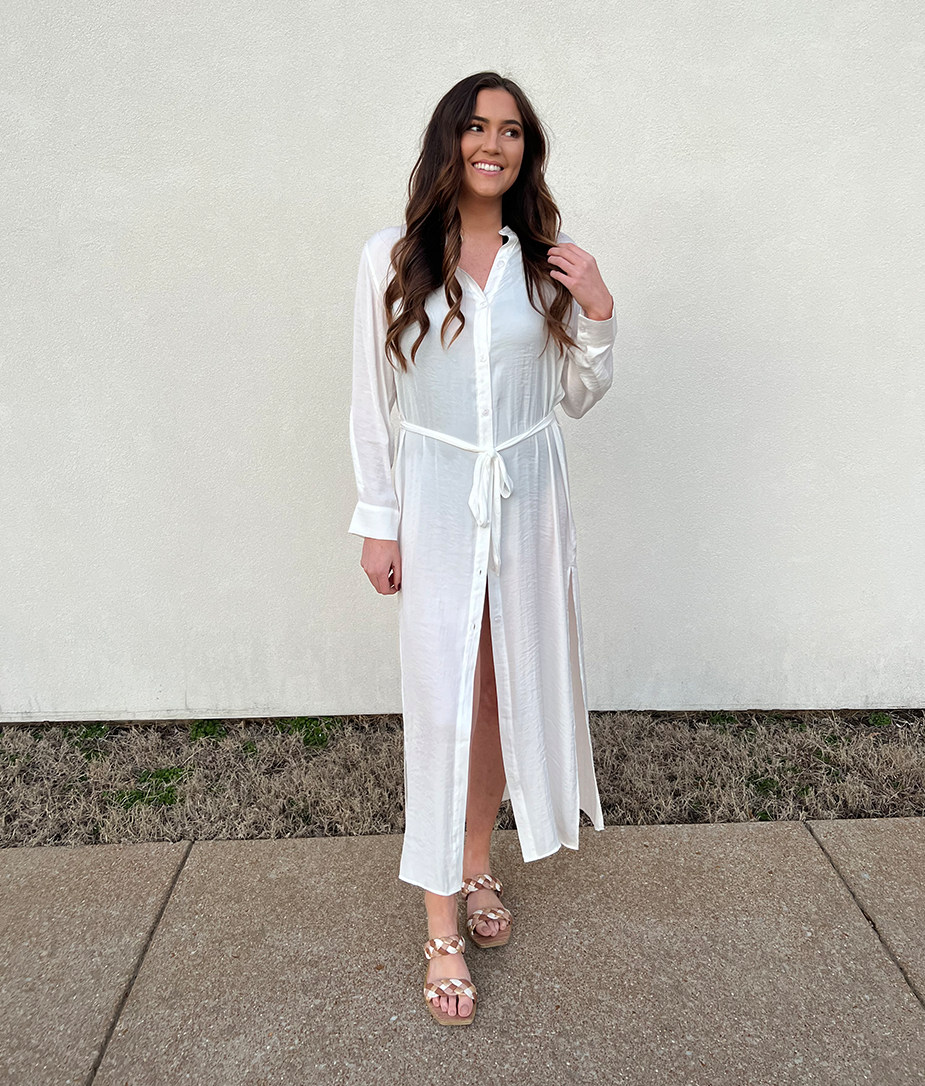The Silky Luxe Long Effortless Shirtdress Cover-Up - Main