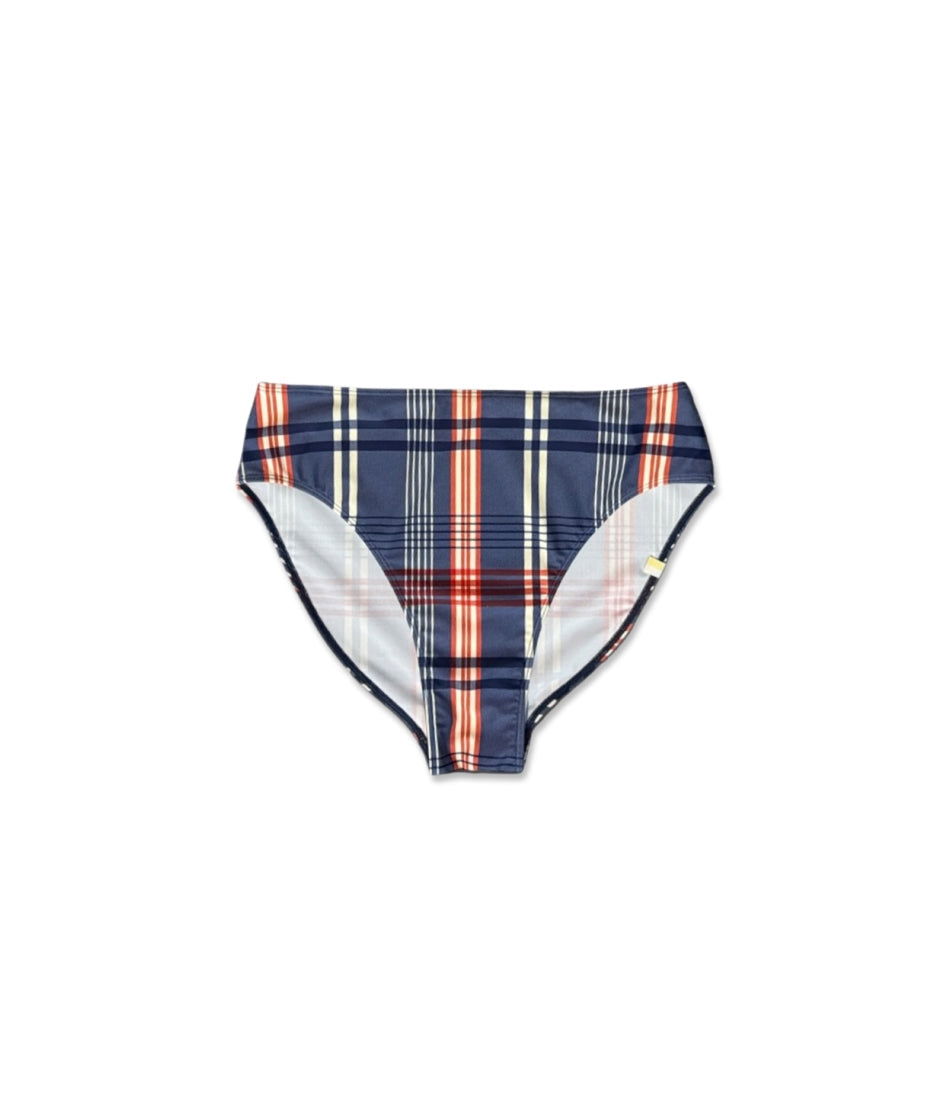 The Classic Mid-Rise Bikini Bottom - Admiral Plaid