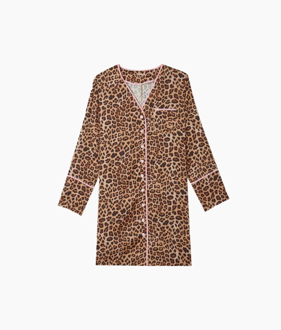 The Cloud 9 Boyfriend Sleep Shirt - Leopard