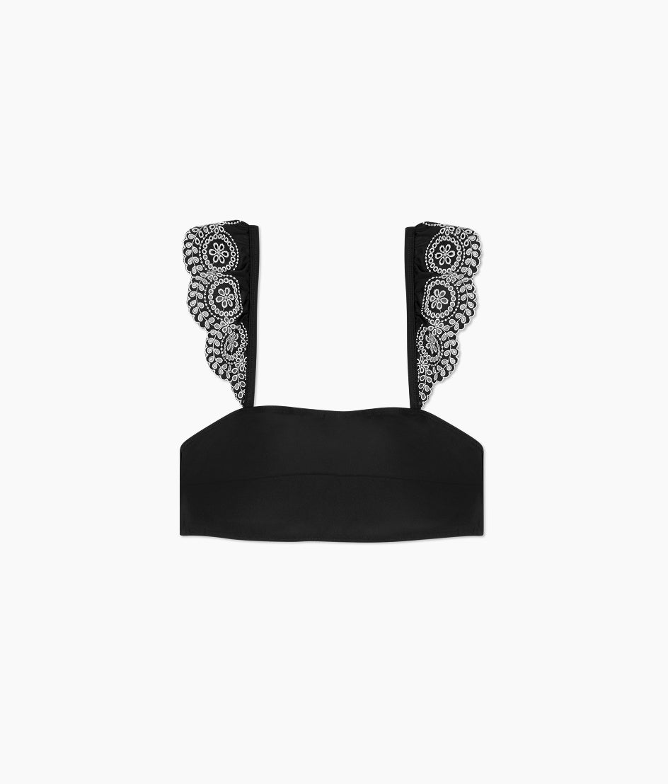 The Eyelet Ruffle Oasis Top - Sea Urchin