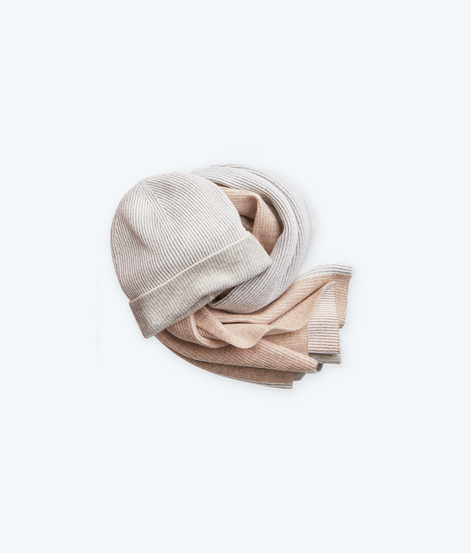 The Coziest Cashmere Blend Hat - Wolf & White Sand
