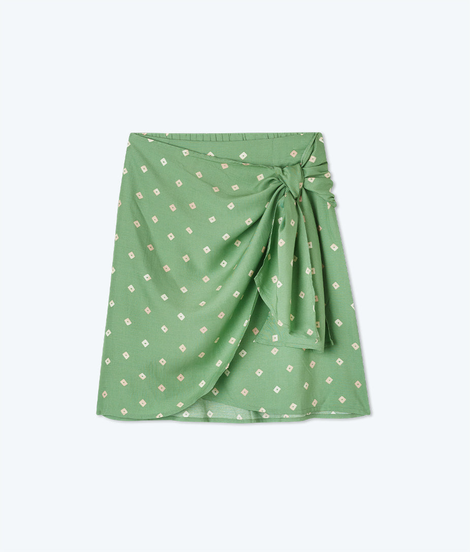 The Easy Breezy Eco Voile Mini Sarong - Diamond Dot in Seagreen & White Sand