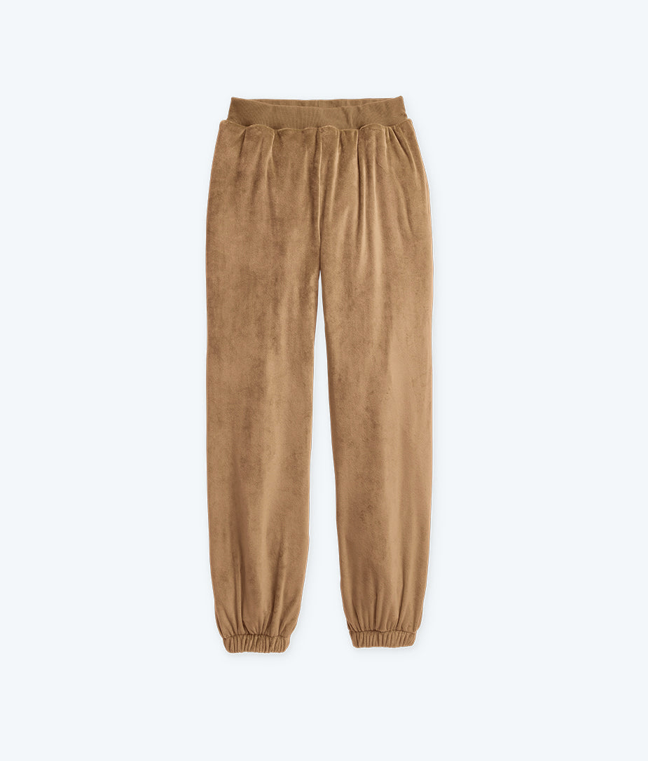 The Plush Velour Jogger - Fawn