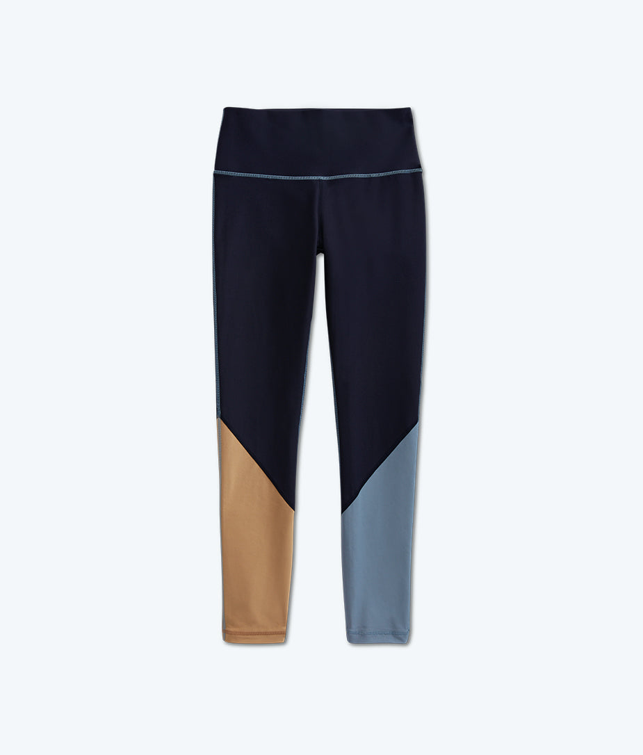 The Colorblock High-Rise Full-Length Leggings - Midnight & Slate & Toffee