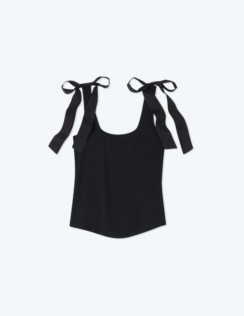 The Softest Ribbed Tie-Shoulder Tank - Main