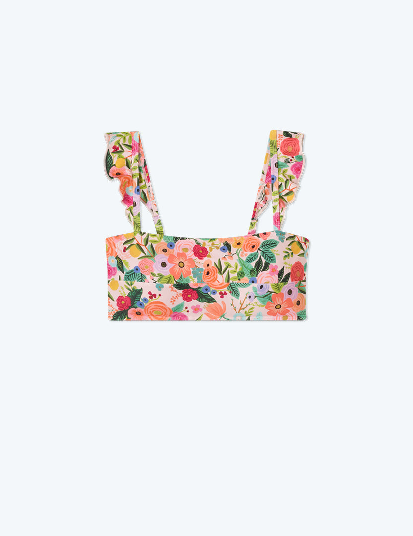 The Ruffle Oasis Bikini Top - Garden Party