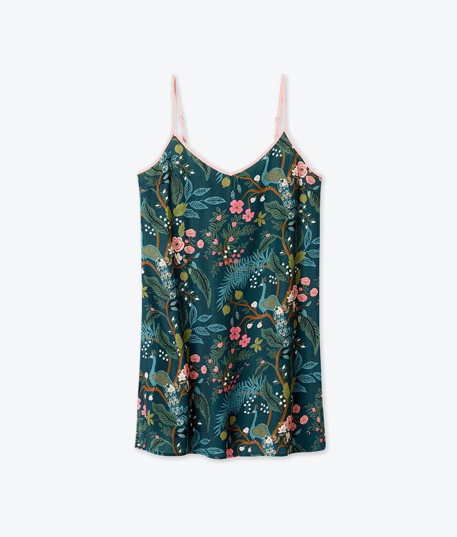 The Cloud 9 Silky Cami Slip Dress - Emerald Peacock