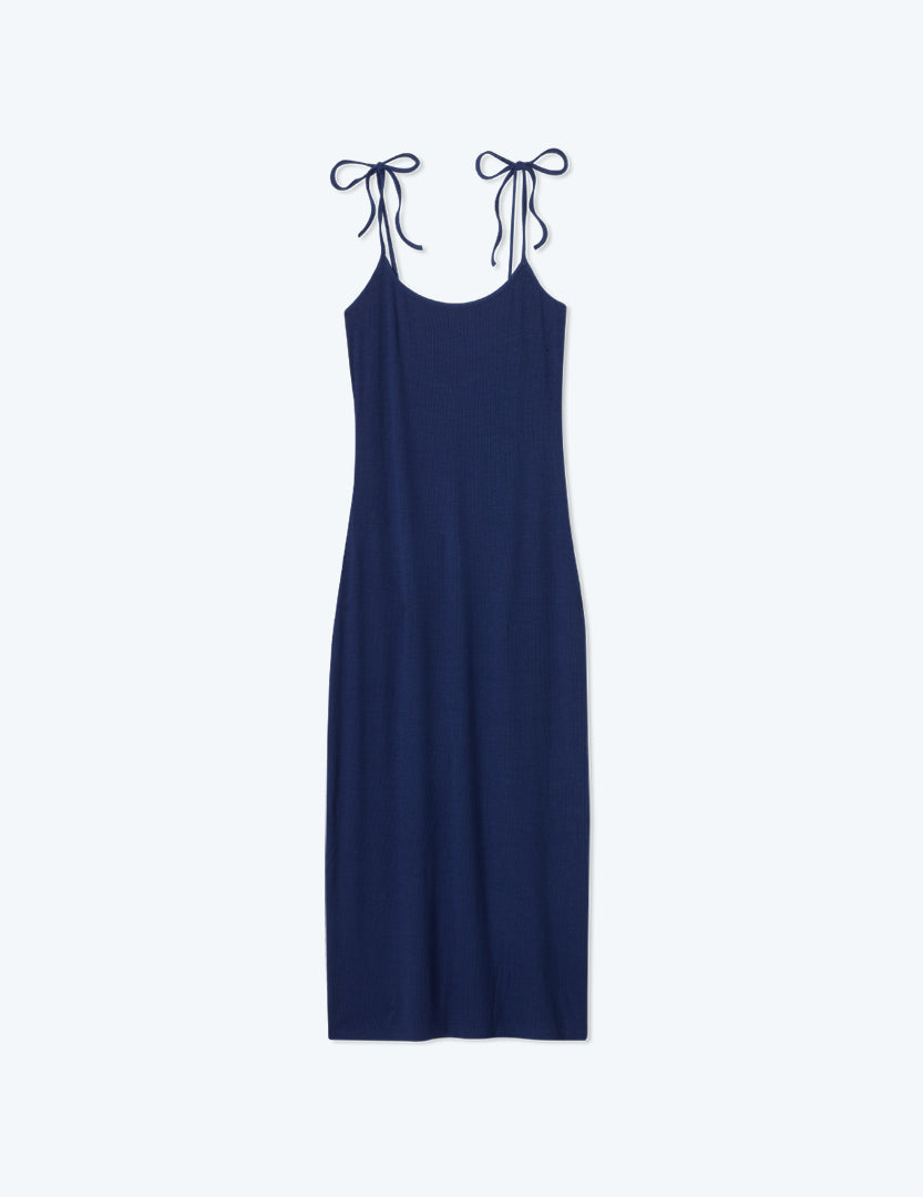 The Do-It-All Ribbed Dress - Deep Sea