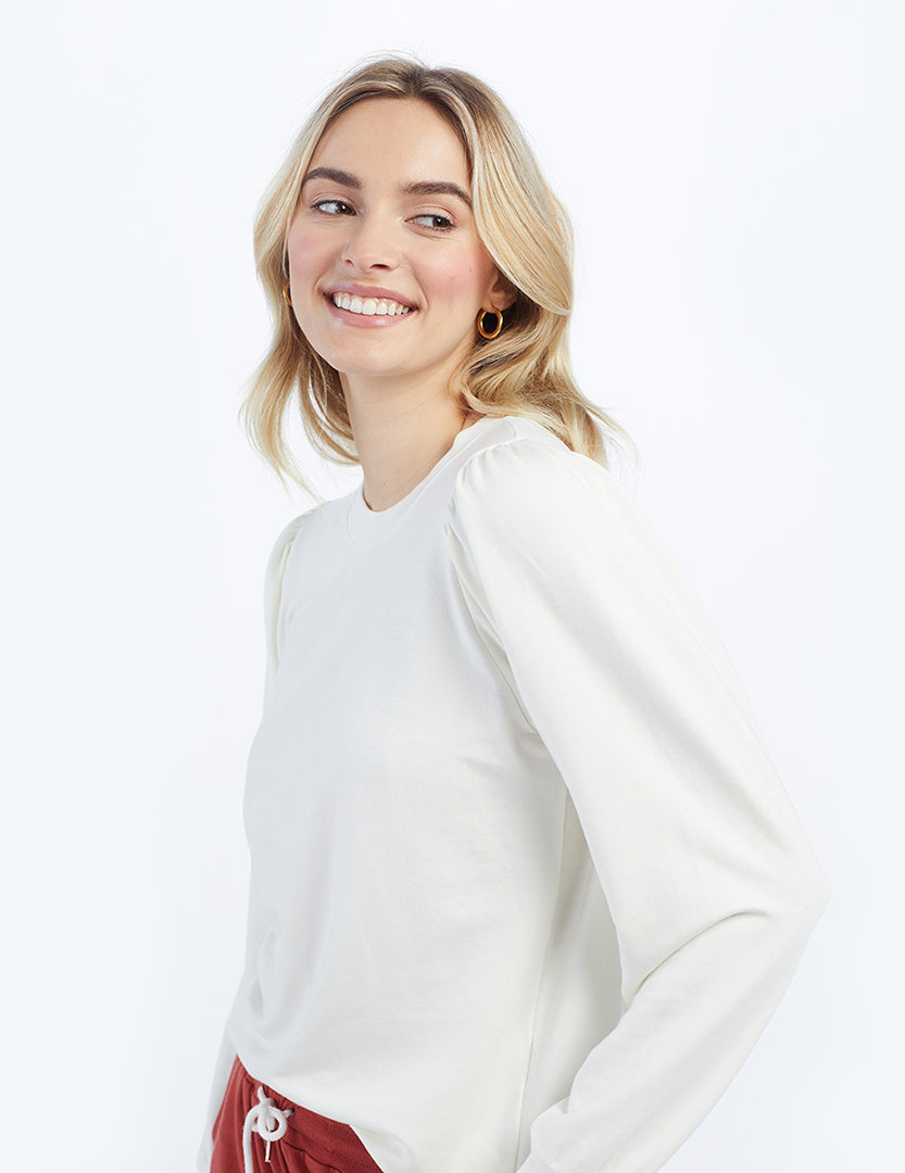 The Softest French Terry Puff Sleeve Pullover - Main