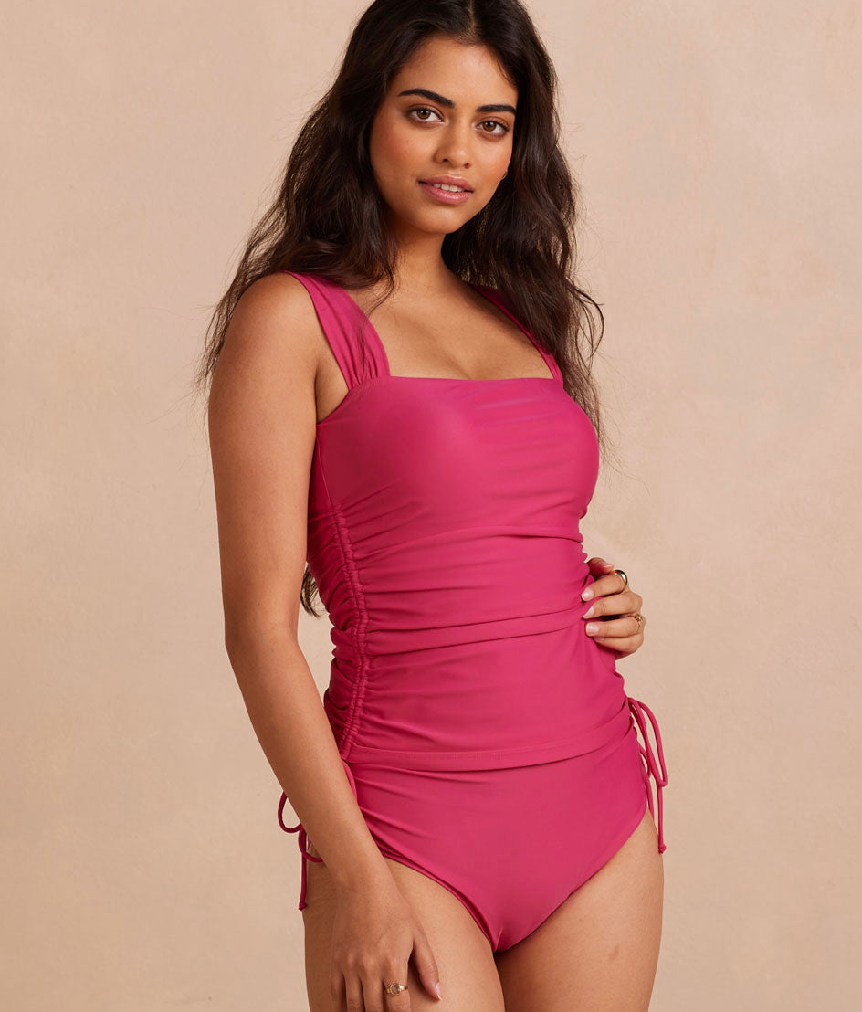 The Cinched Square Neck Tankini Top - Main