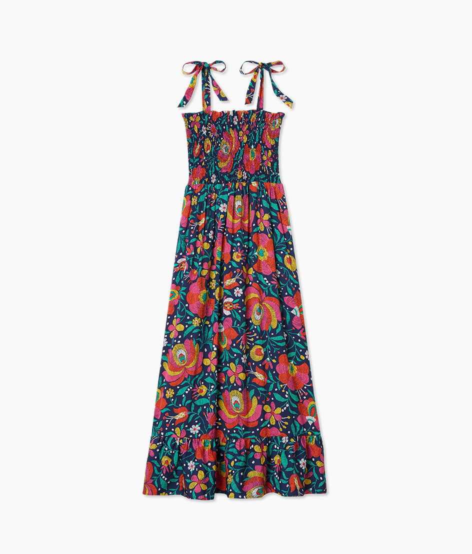The Silky Luxe Smocked Maxi Dress - Super Bloom