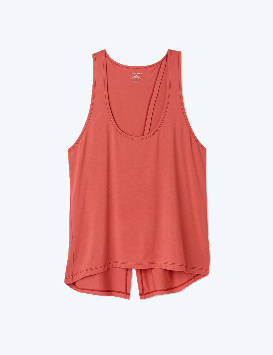 The Convertible Split Back Tank - Terracotta
