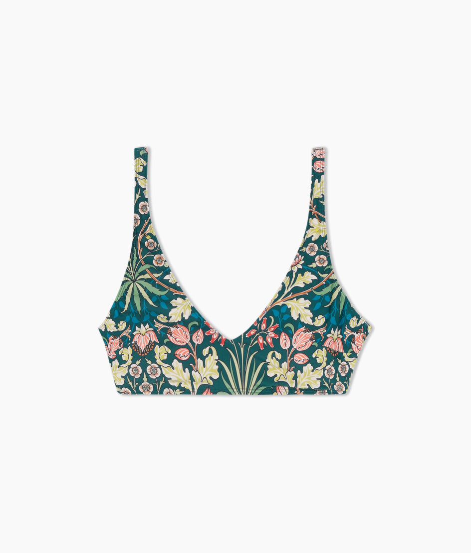 The Tide Scoop Neck Bikini Top - Hyacinth in Sunburst & Teal