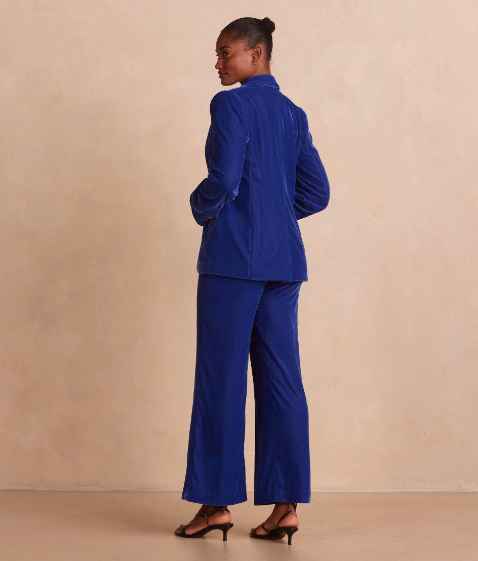 The Sustainable Velvet Collection Wide Leg Pant - Imperial