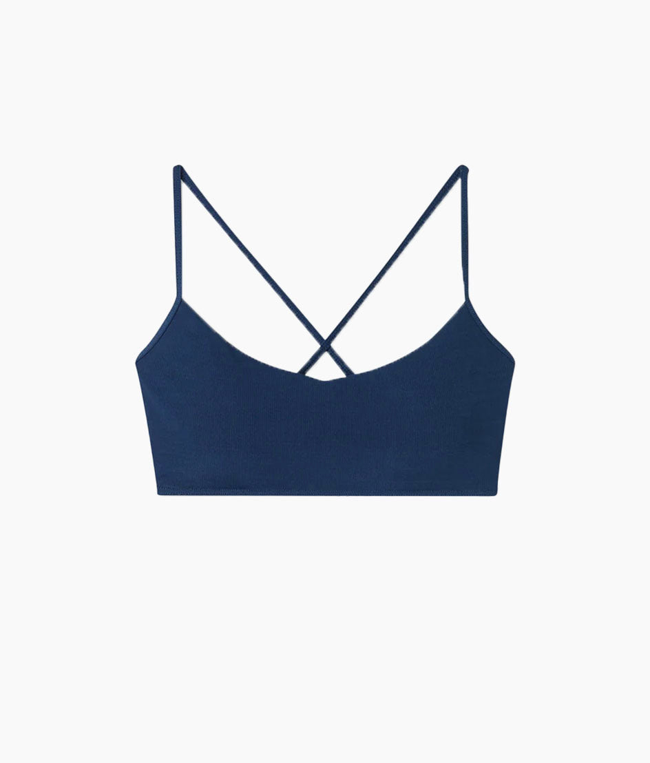 The Maternity Ribbed Voyager Bikini Top - Deep Sea