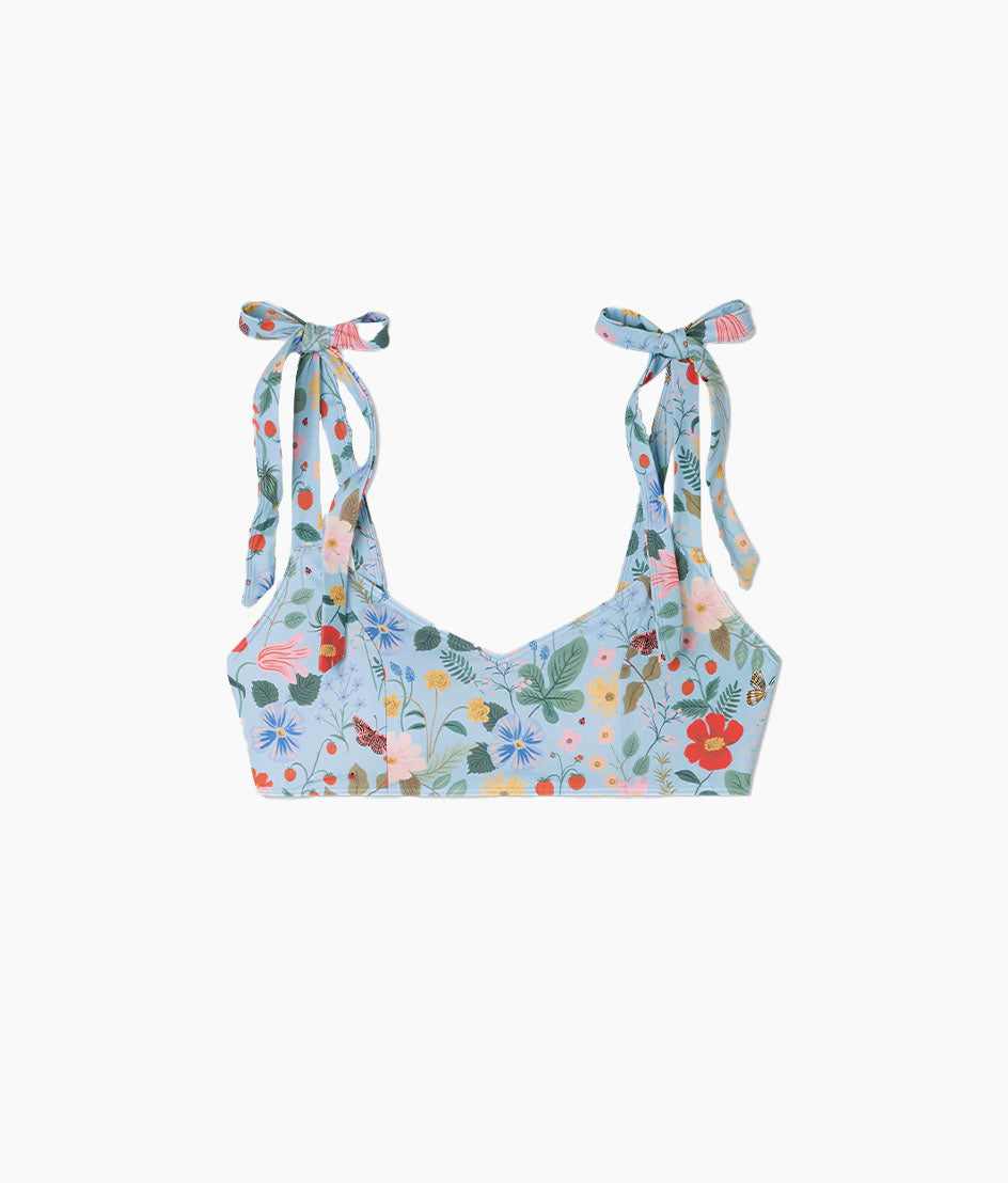 The Tie Wanderlust Bikini Top - Strawberry Fields in Mist