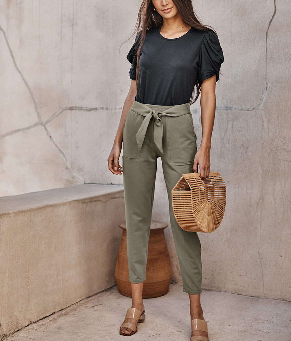 The Luxe Pima Twist-Sleeve Tee - Main