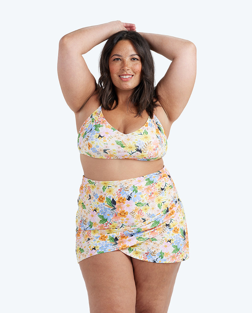 The Ruched Swim Skirt - Marguerite