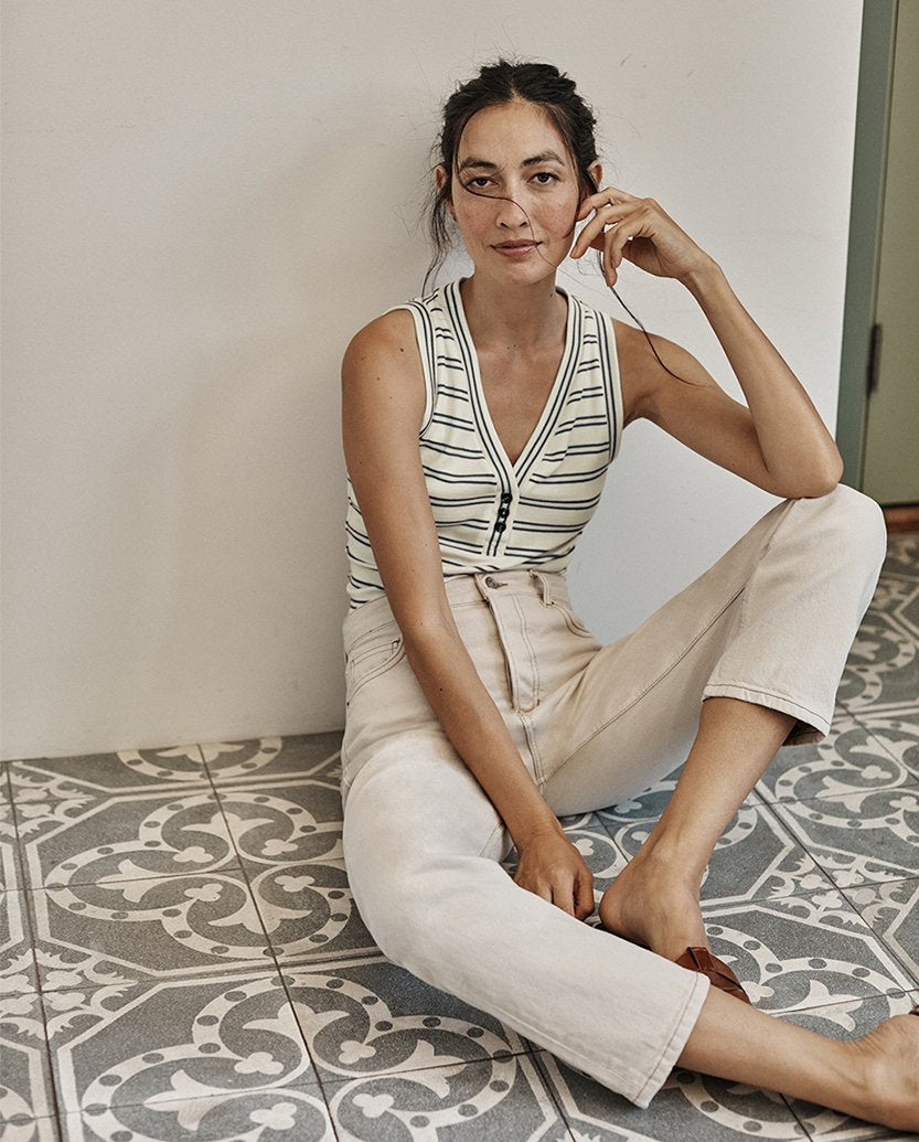 The Softest Ribbed Henley Tank - Main