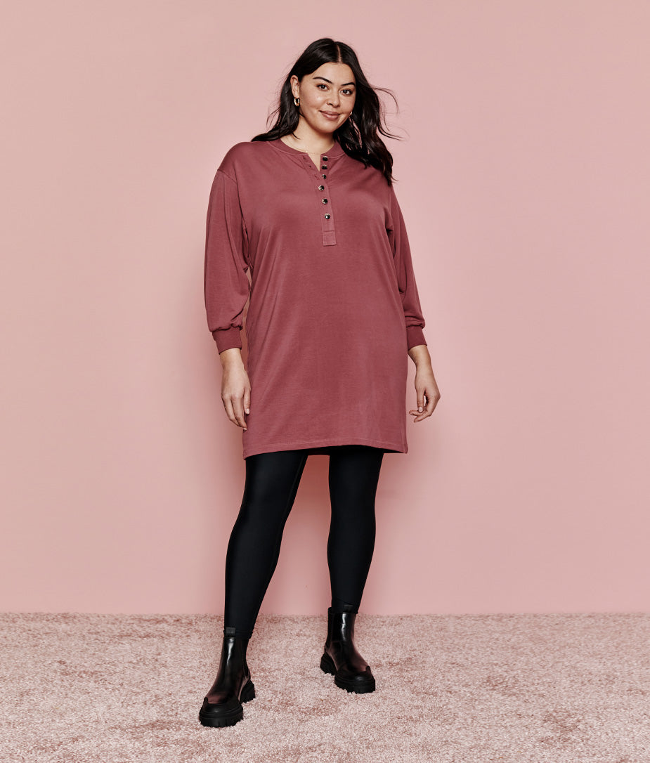 The Softest French Terry Henley Dress - Main