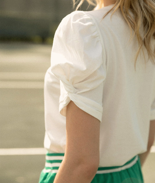 The Luxe Pima Twist-Sleeve Tee - Main
