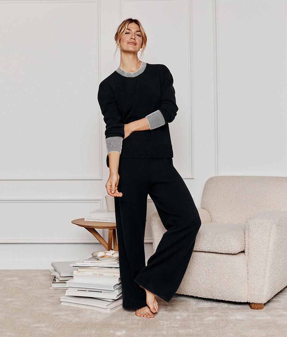 The Luxe Cashmere Blend Sweater Pant - Main