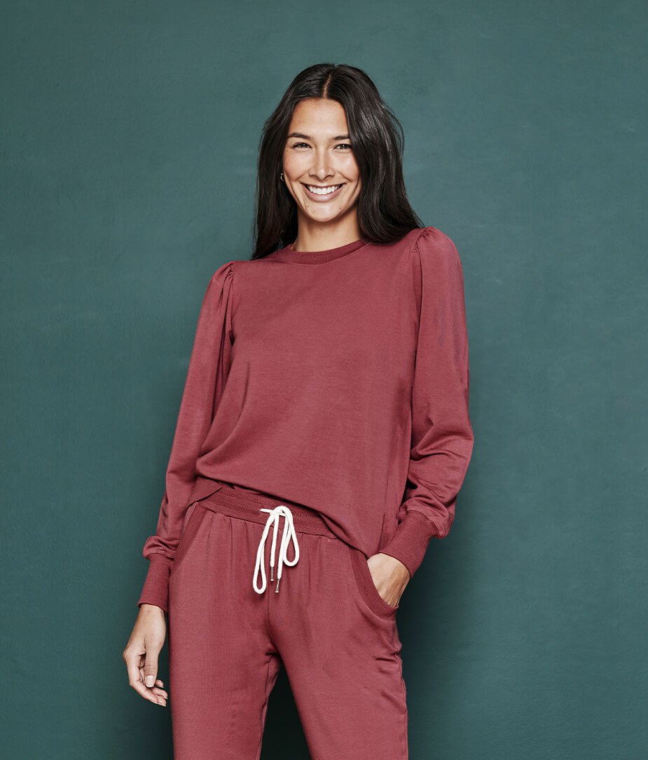 The Softest French Terry Puff Sleeve Pullover - Main