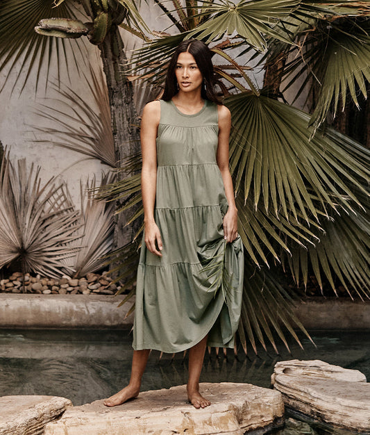 The Luxe Pima Tiered Dress - Main