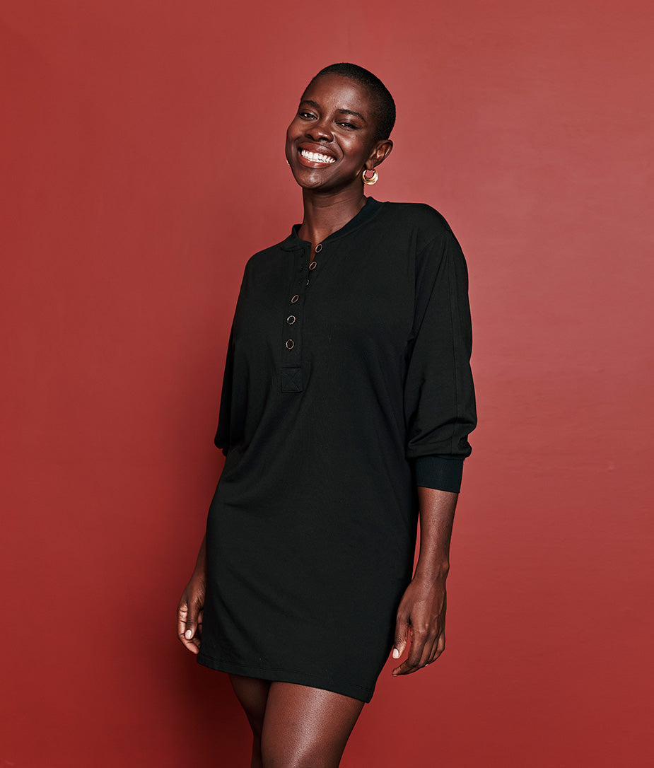 The Softest French Terry Henley Dress - Main