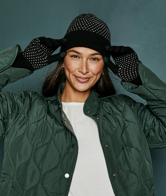 The Luxe Cashmere Blend Mix Stitch Gloves - Main
