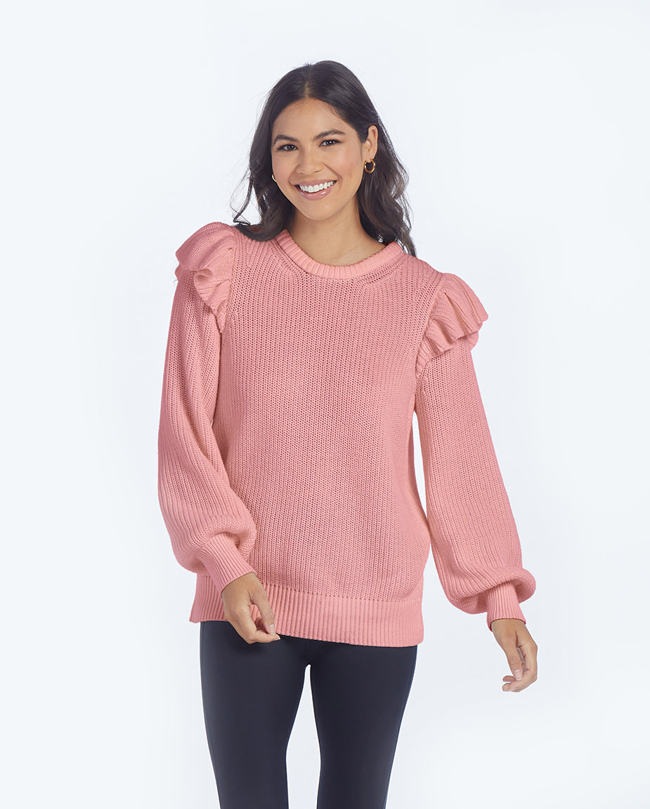 The Flirty Ruffle Sleeve Sweater - Main