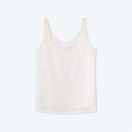 The Softest Tencel Scoop Neck Tank Top - White Sand