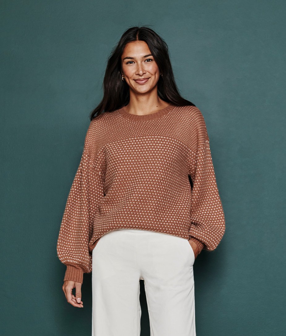 The Luxe Cashmere Blend Mix Stitch Sweater - Main