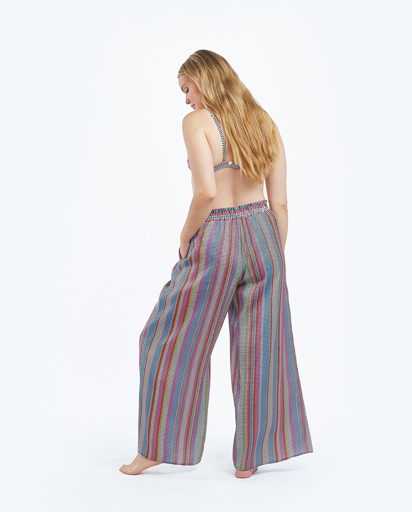The Palazzo Pant With Ties - Mod Stripe