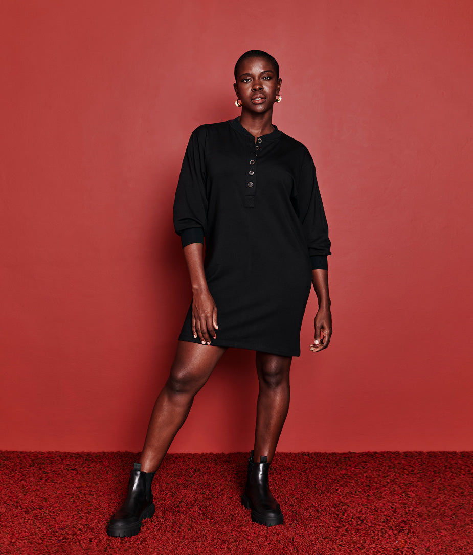 The Softest French Terry Henley Dress - Main