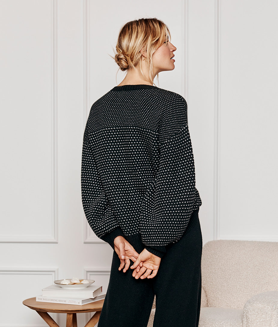 The Luxe Cashmere Blend Mix Stitch Sweater - Main