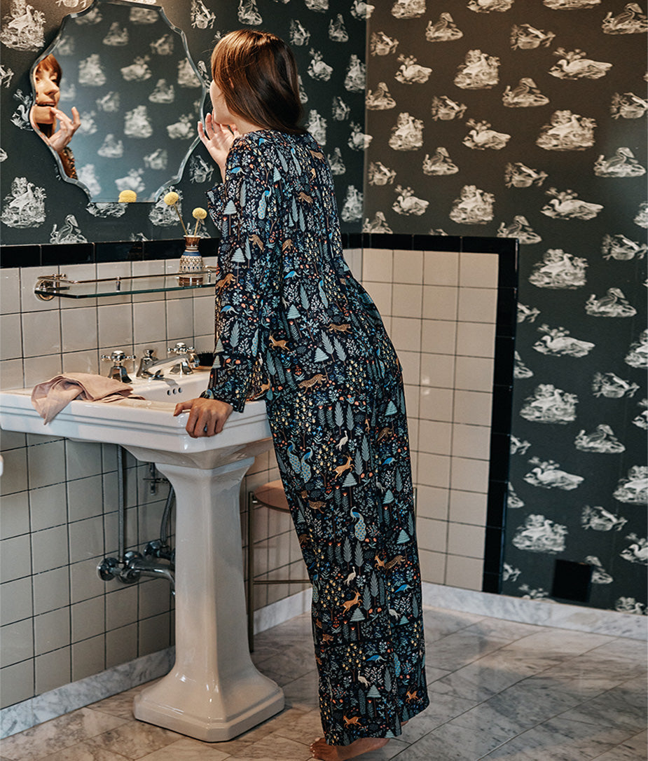 The Cloud 9 Silky Pajama Set - Menagerie