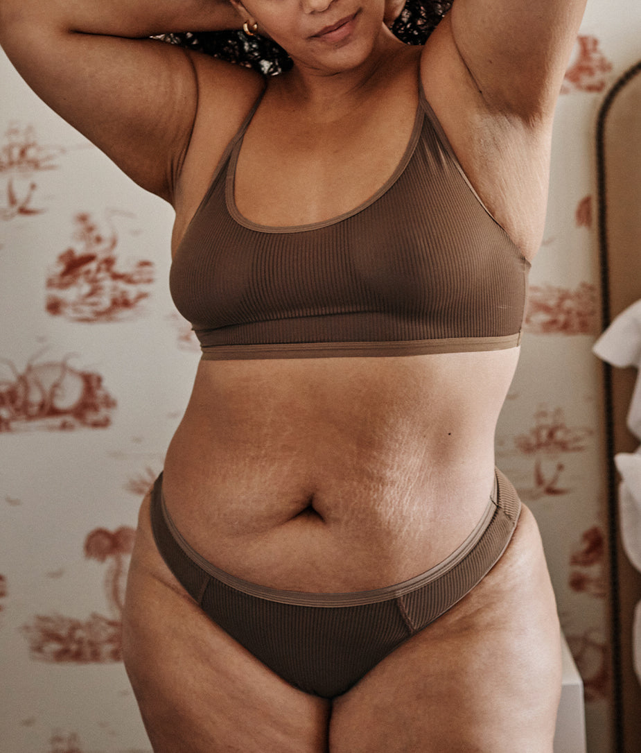 The Feel Free High Rise Brief Underwear - Clay