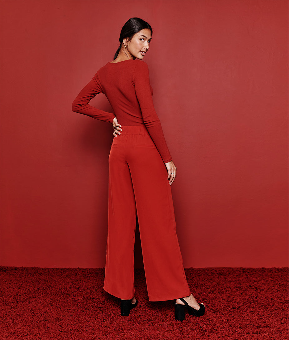 The Perfect Wide Leg Pant - Lava
