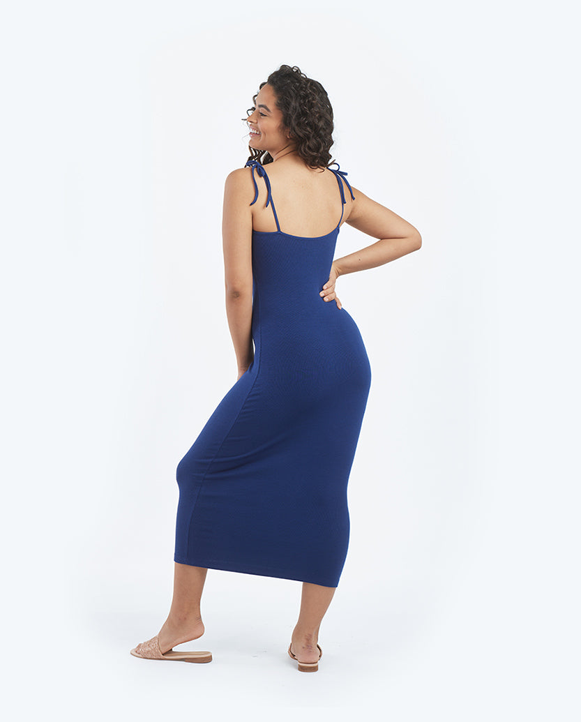 The Do-It-All Ribbed Dress - Deep Sea