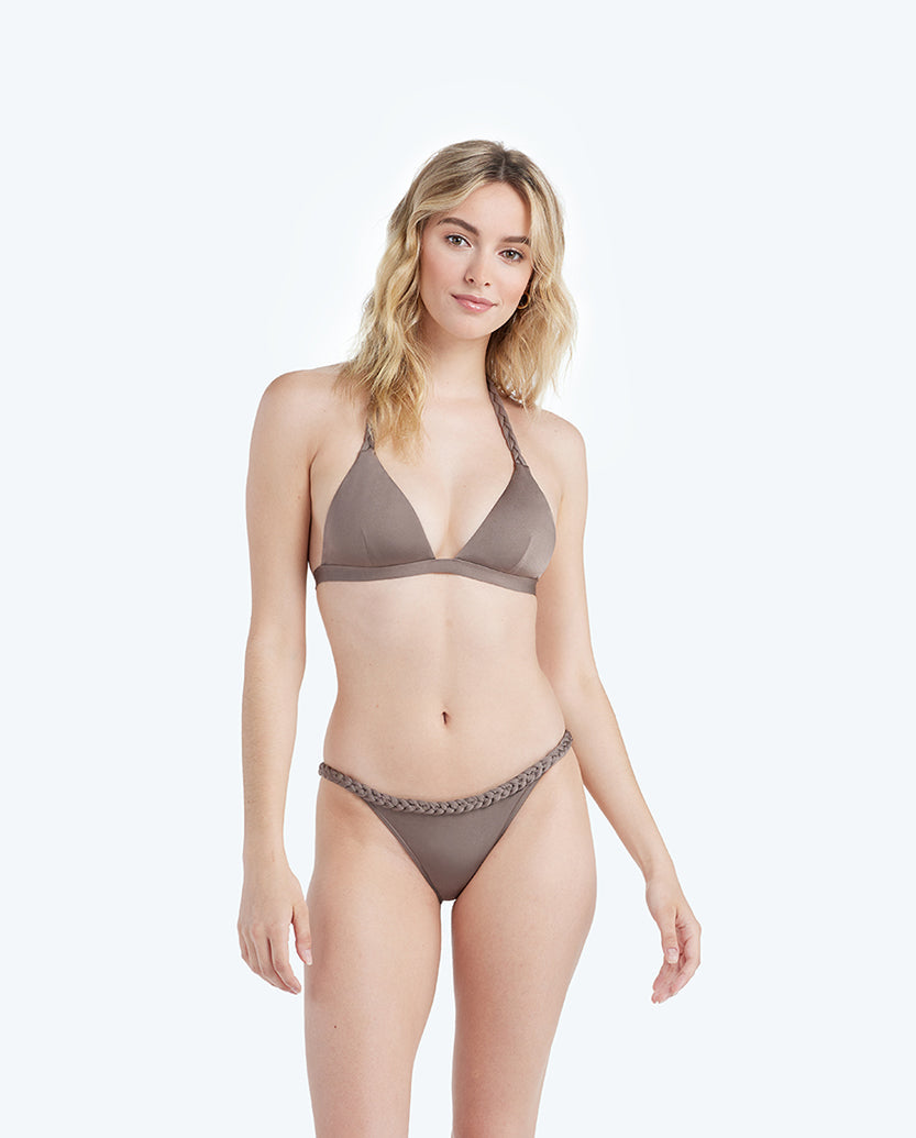 The Braided Triangle Bikini Top - Driftwood