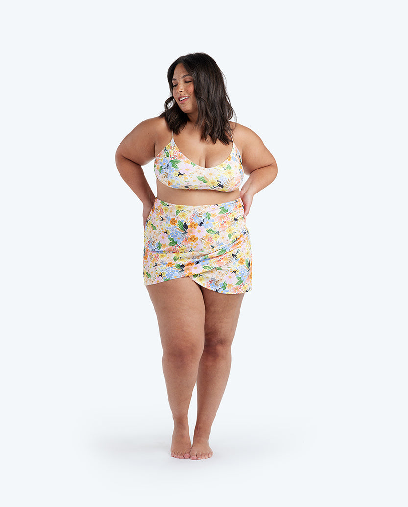 The Ruched Swim Skirt - Marguerite