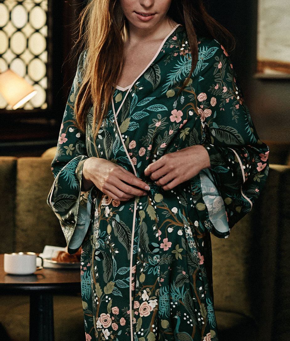The Cloud 9 Silky Midi Robe - Main
