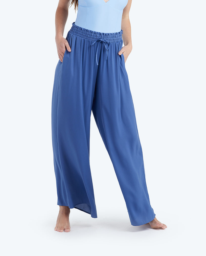 The Palazzo Pant With Ties - Blue Mountain