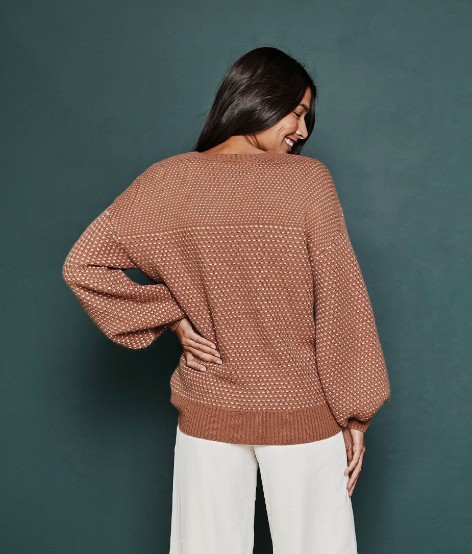The Luxe Cashmere Blend Mix Stitch Sweater - Main