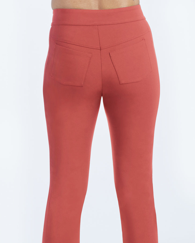 The Multitasking Slit Front Ankle Pant - Terracotta