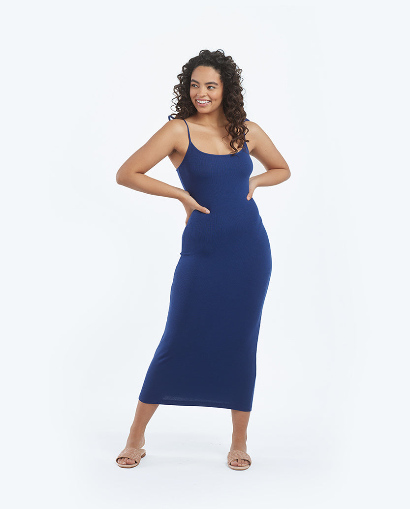 The Do-It-All Ribbed Dress - Deep Sea