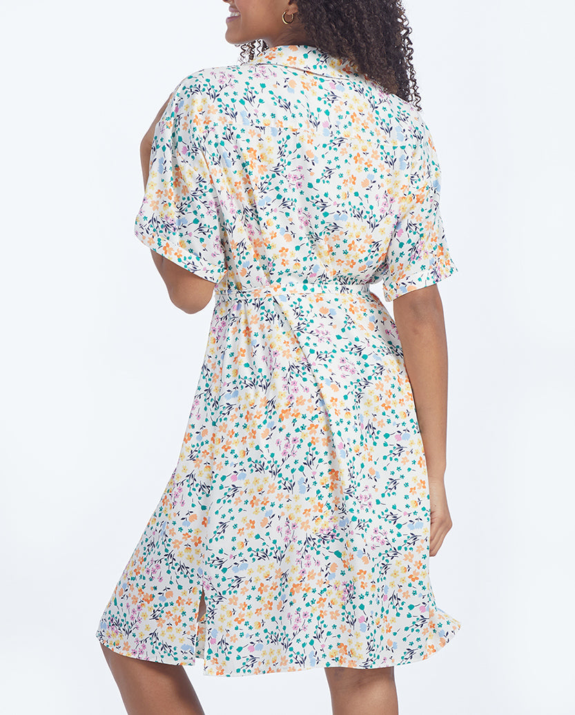 The Do-It-All Shirtdress - Wildflower Fields in Sunshine & Coral